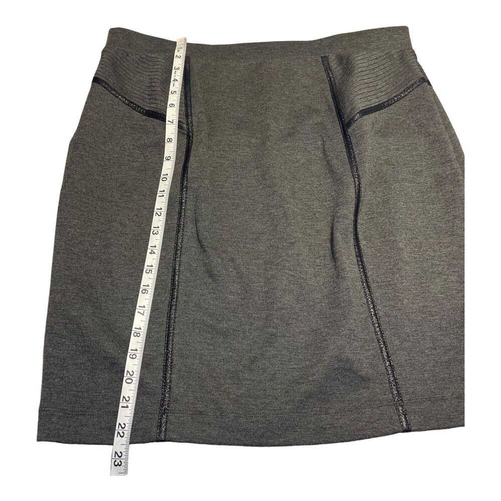 APT.9 A-Line Skirt Women's Large Gray Polyester Stretch Elastic Waist Pull On - Picture 5 of 7